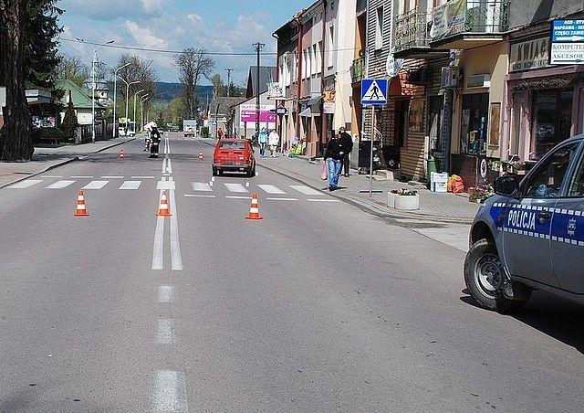 W momencie potrącenia kobieta znajdowała się na oznakowanym przejściu.<br/>fot.KMP Przemyśl