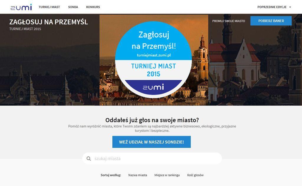 Screen ze strony internetowej Turnieju Miast Zumi<br/>fot.www.zumi.pl