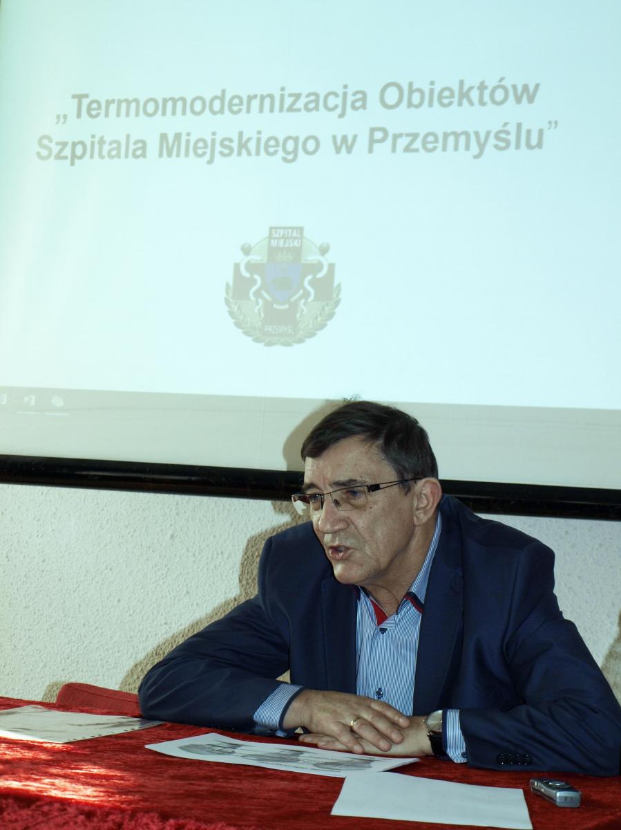 Podstawowe założenia projektu przedstawił podczas konferencji prasowej ustępujący dyrektor Szpitala Miejskiego w Przemyślu dr Maciej Lewicki.<br/>fot.Mariusz Godos
