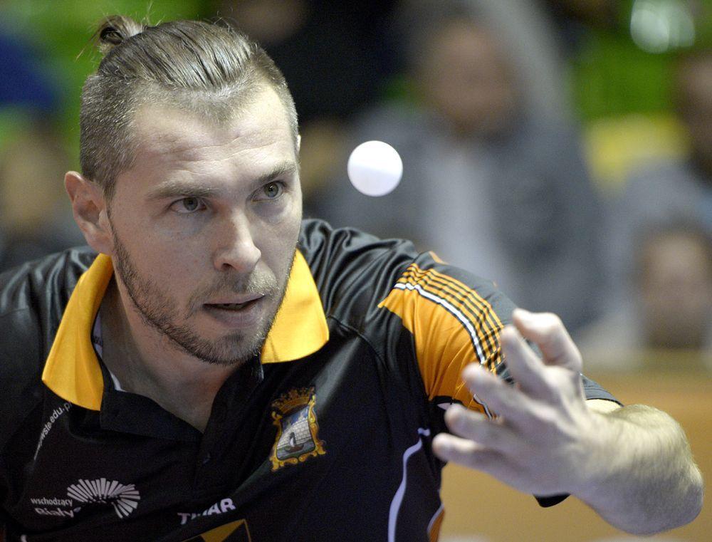 Sygnał do odrabiania strat w Toruniu dał Bartosz Such (na zdjęciu), który w czterech setach ograł Konrada Kulpę. <br/>fot.zbiory własne