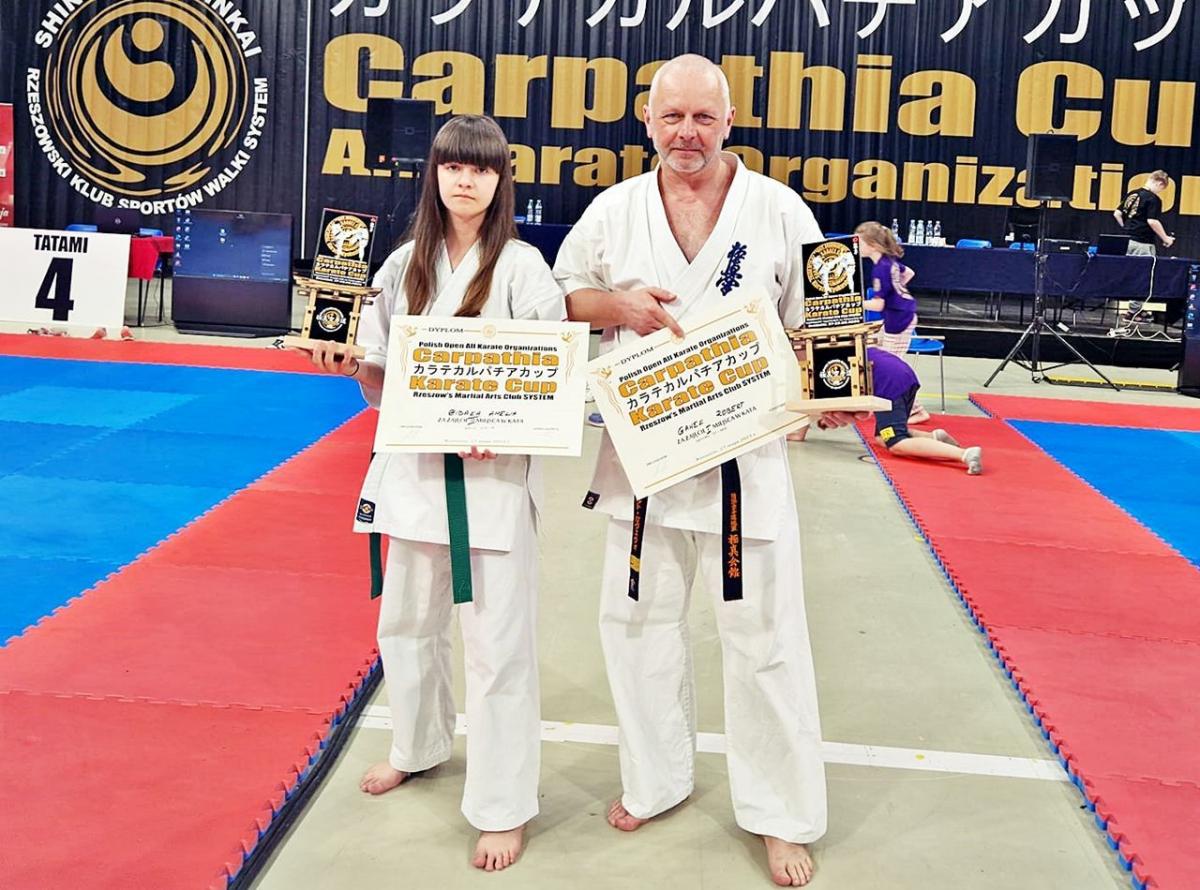 Amelia Gibała i jej trener Robert Gaweł to wizytówka Kyokushin Przemyśl Karate Clubu Przemyskiej Szkoły Karate.<br/>fot.ze zbiorów własnych