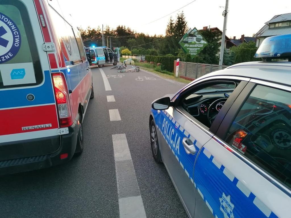 Zdarzenie drogowe z udziałem dwójki rowerzystów miało miejsce na ul. Sandomierskiej.<br/>fot.KPP Nisko
