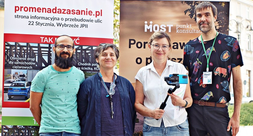 Od lewej: radny Paweł Kaniecki, Joanna Markin, Anna Grad-Mizgała i Tomasz Sawka. Fot. Mariusz Godos