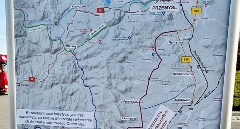 Plan drogi wiodącej z Przemyśla do Ustrzyk Dolnych. Fot. Facebook/Piotr Pilch