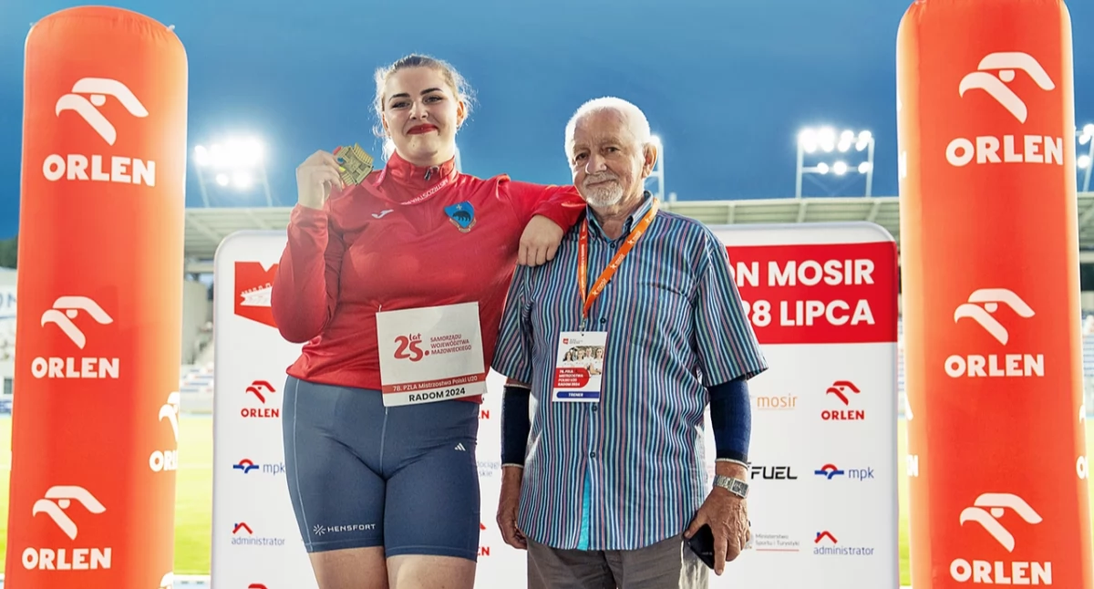 Anna Kicińska ze swoim klubowym trenerem Leszkiem Wojciechowskim. Fot. Tomasz Kajsaniuk/PZLA