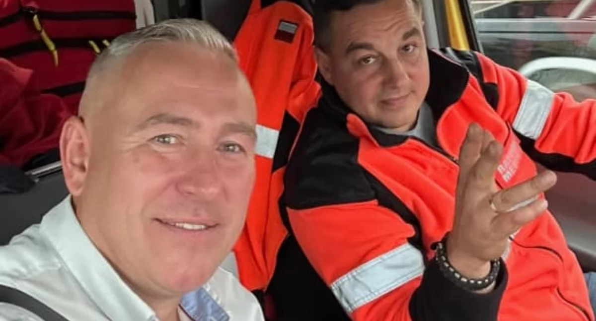 Bartosz Wajstuch (z prawej) i Bartłomiej Barczak w drodze na Dolny Śląsk. Fot. zbiory własne