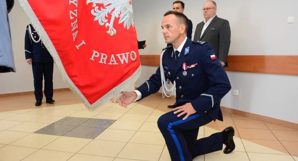 Nowy komendant powiatowy mł. insp. Bartłomiej Kowalski na starcie zadeklarował, że będzie dokładał wszelkich starań, by sprostać podjętemu wyzwaniu./ FOT. KPP Przeworsk