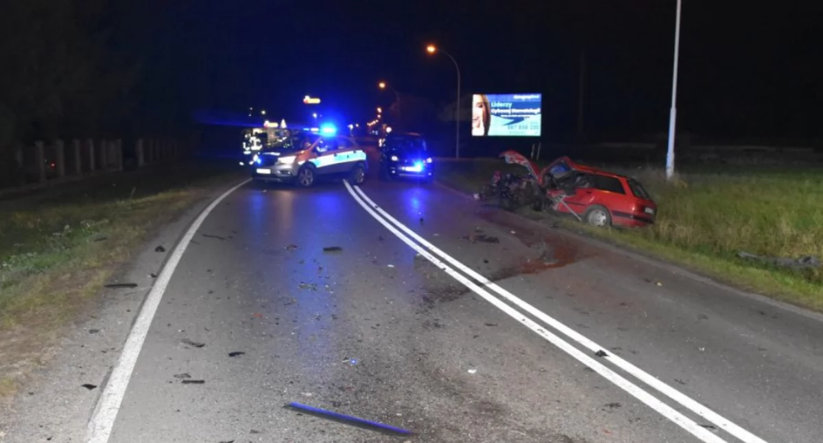 Droga w miejscu zdarzenia była zablokowana./ FOT. KPP Jarosław