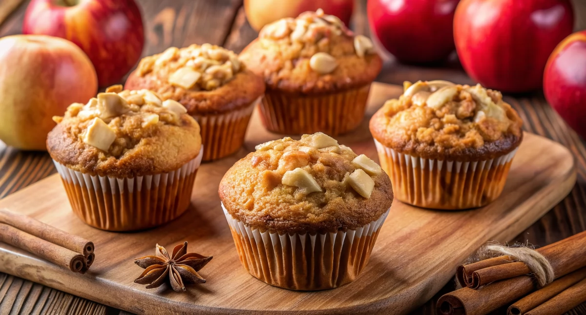 Przepisy kulinarne, Muffiny jabłkami - zdjęcie, fotografia