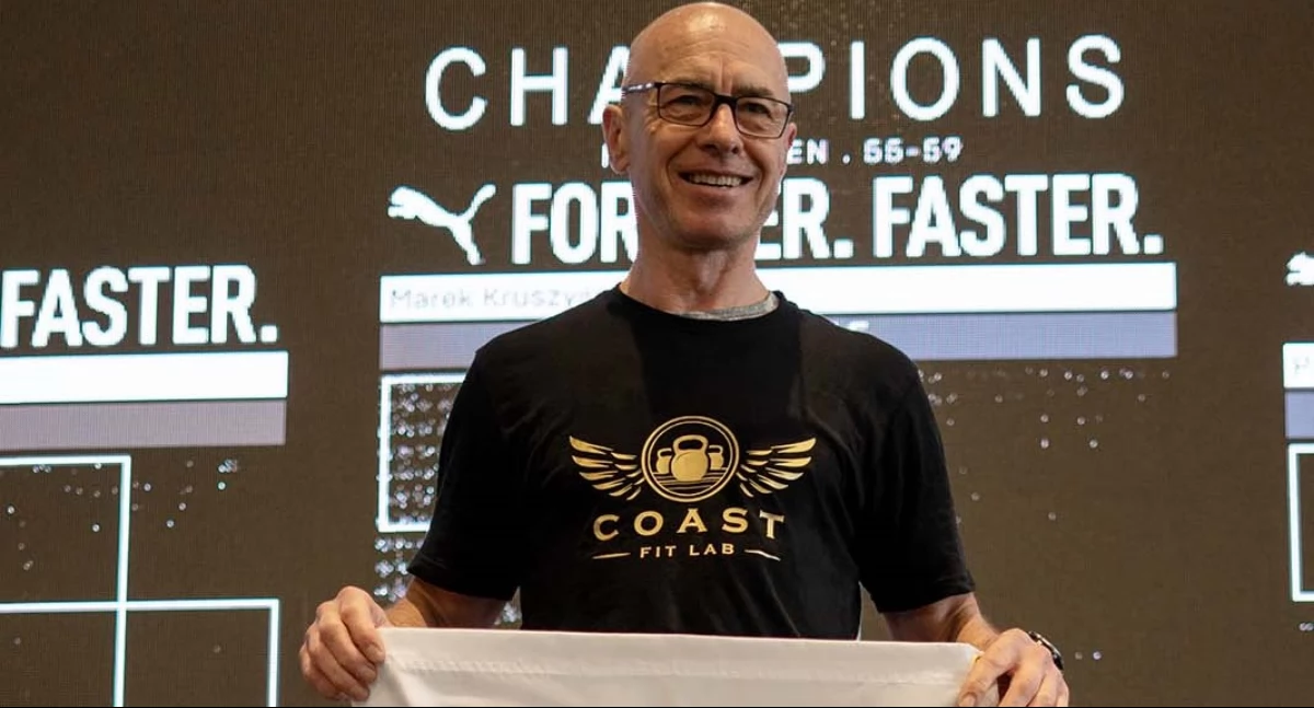 St. chor. szt. SG Marek Kruszyński, funkcjonariusz Wydziału Granicznego BiOSG, jeździ na rowerze, biega, startował w sprint-triathlonach, a od kwietnia 2022 roku ćwiczy cross fit. Fot. BiOSG Przemyśl