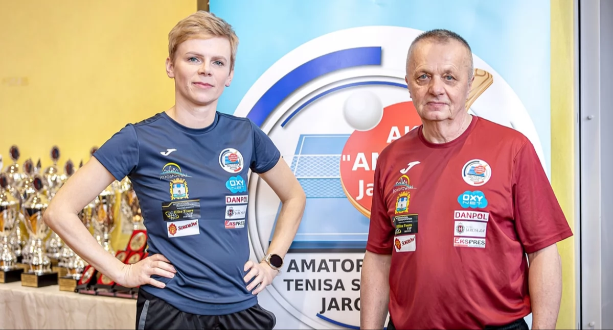 Prezes AKTS „Amator” Jarosław i czynny zawodnik Marek Gudzelak z koleżanką klubową Joanną Pajączek. Fot. Agnieszka Kulka