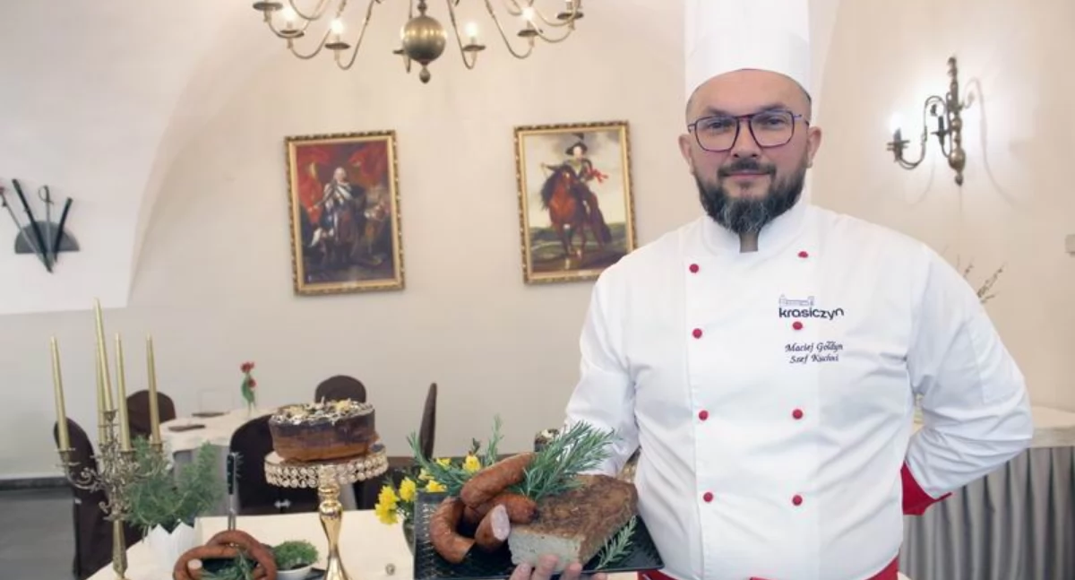 Szef zamkowej kuchni M. Gołdyn w swojej pracy stara się balansować pomiędzy tradycją staropolskiej kuchni a współczesnością./ FOT. U. Gielo