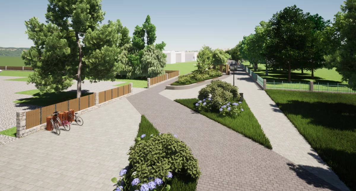 Ulica Sanatoryjna ma się przekształcić w atrakcyjną, zieloną promenadę spacerową (wizualizacja projektu). 