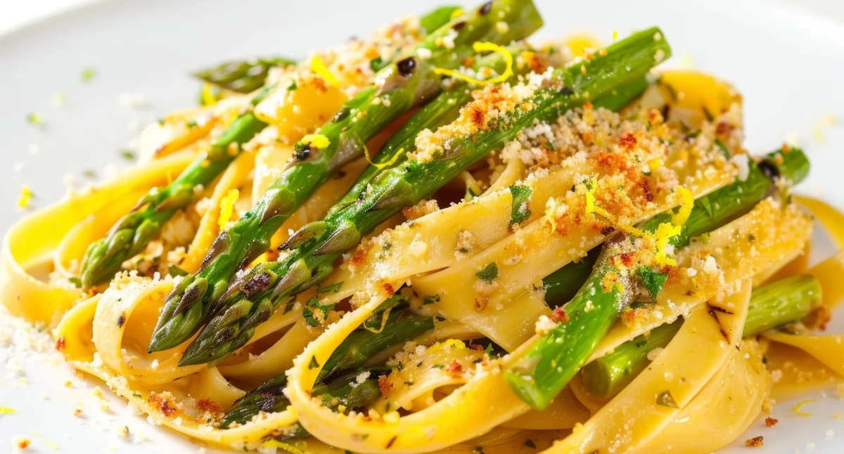 Przepisy kulinarne, Makaron szparagami cytrynowym pesto - zdjęcie, fotografia