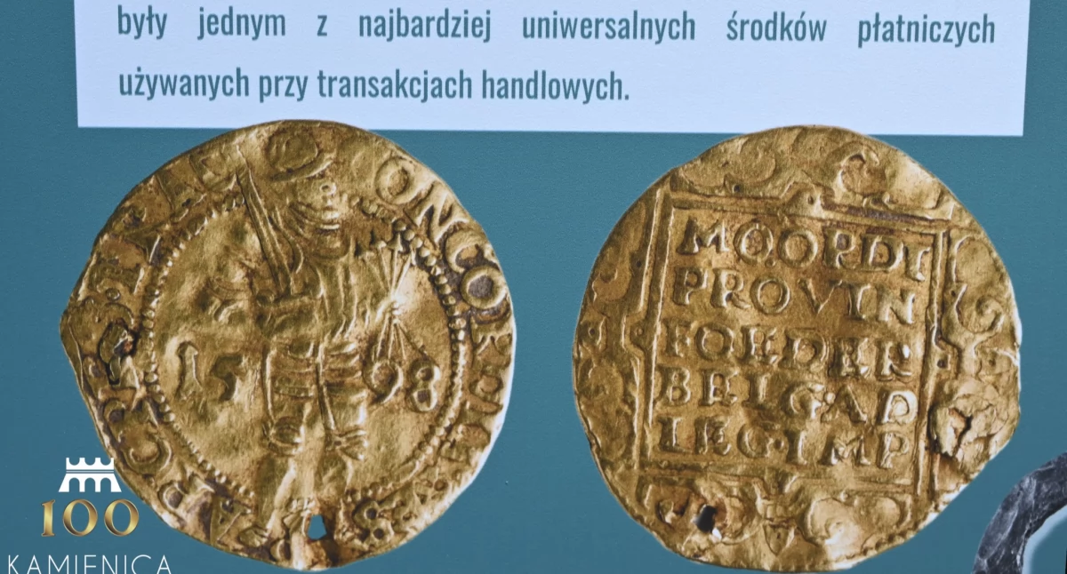 Na wystawie planszowej jarosławskie muzeum chce przybliżyć przedmioty uzyskane podczas badań archeologicznych, które można zobaczyć w muzeum na wystawach stałych. Znalazł się tam m.in. XVI-wieczny złoty dukat znaleziony na ulicy Spytka w Jarosławiu. Fot. Muzeum w Jarosławiu