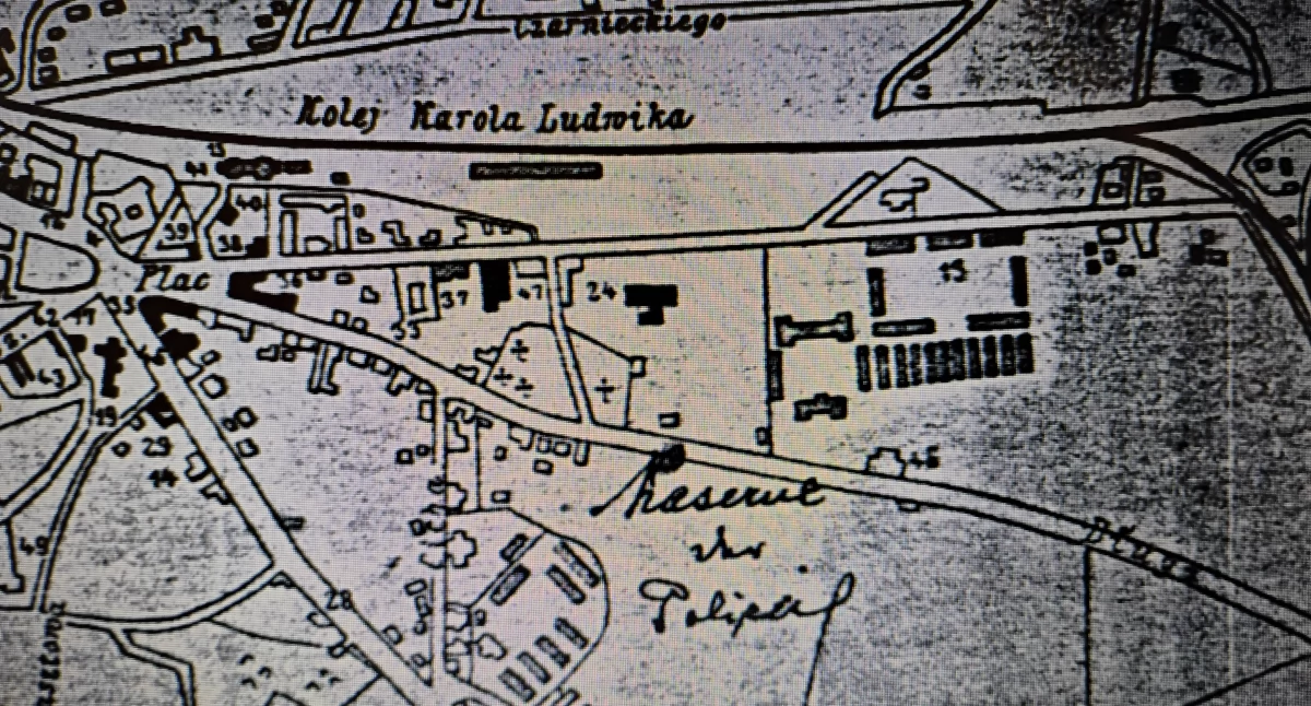 Stary cmentarz przy ul. Cmentarnej (obecnie Konarskiego) – plan miasta z 1891 r. 