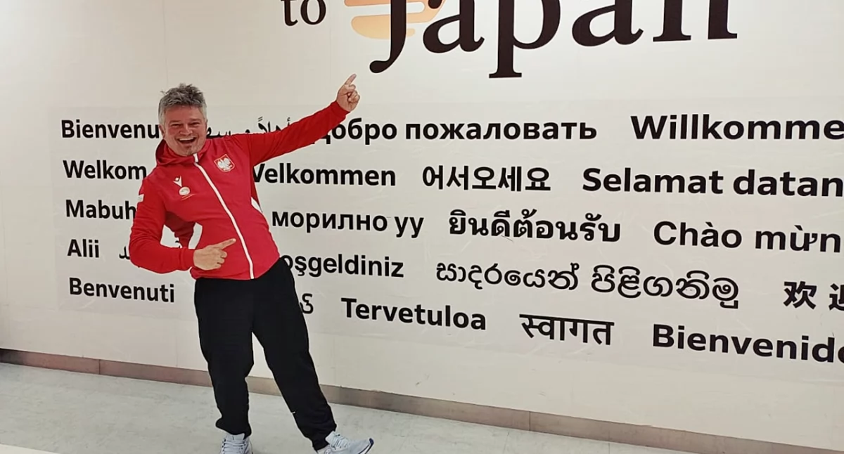 Artur Delendowski wita się z Japonią. To była znakomita impreza w wykonaniu reprezentacji Polski. Fot. ze zbiorów własnych