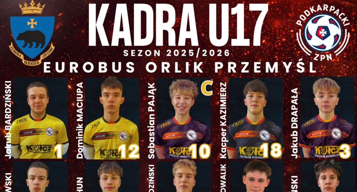 Kadra Eurobusu UKS Orlik Przemyśl podczas finałów Mistrzostw Polski U-17 w futsalu. Fot. UKS Orlik Przemyśl