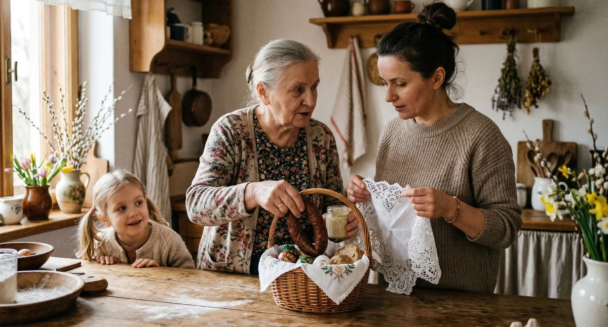 Inne porady, włożyć koszyczka wielkanocnego - zdjęcie, fotografia