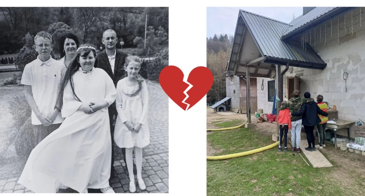 Pieniądze wpłacone na zbiórkę zostaną przeznaczone m.in. na uruchomienie kotłowni, wykonanie prac wykończeniowych niezbędnych do zamieszkania, wykończenie kuchni i łazienki oraz wyposażenie pokoi dziecięcych./Fot. archiwum rodzinne/pomagam.pl