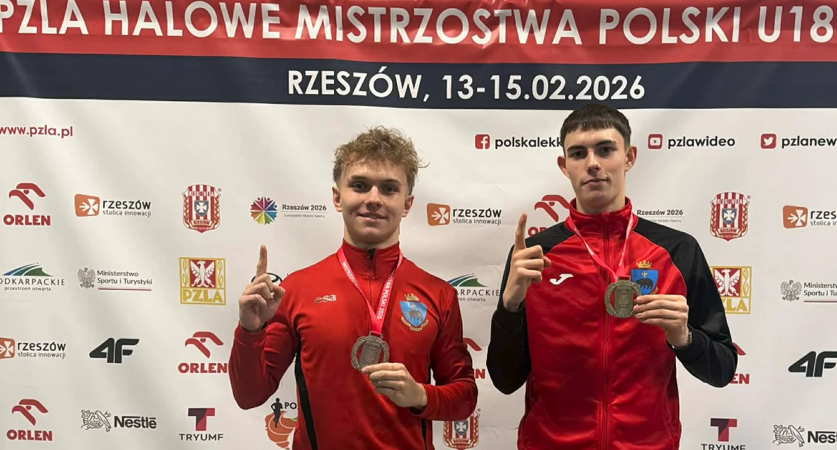 Podczas przemyskiej imprezy na starcie będzie można zobaczyć m.in. niedawnych halowych medalistów Mistrzostw Polski Juniorów U-18 Bartłomieja Kulpińskiego (z lewej) i Eryka Trojnara. Fot. zbiory własne