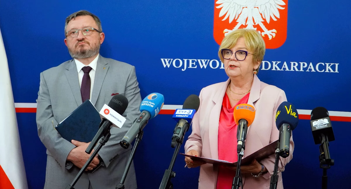 Informację o dofinansowaniu przekazała podczas konferencji prasowej wojewoda podkarpacki Teresa Kubas-Hul./Fot. PUW Rzeszów