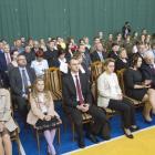 Delegacje uczniów biorących udział w projekcie.