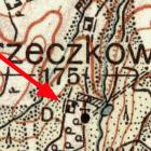 Wycinek mapy wojskowej
z 1936 roku. Zaznaczony dwór
i kaplica.