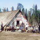 Jeńcy austro–węgierscy przy koszarach, w niewoli u Rosjan - 1915 r. 