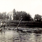 Leżajsk, San 22.07.1958. Dwaj kajakarze: Karol Tarnowski, Marian Wójtowicz i tamtejszy...
