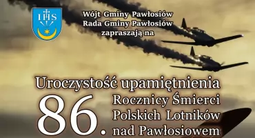 Cerimônia comemorativa do 86º aniversário da morte dos pilotos poloneses em Pawłosiów