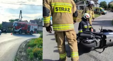 Zderzenie osobówki z motocyklem w Urzejowicach