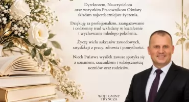 Życzenia wójta gminy Tryńcza z okazji Dnia Edukacji Narodowej